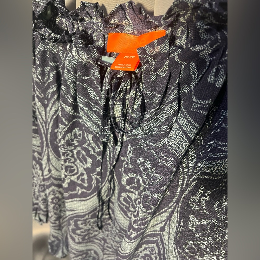 Blue Patterned Blouse - Picture 3 of 3